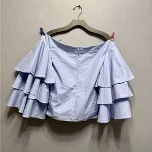 #1) Endless Rose Light Blue Off-Shoulder Top